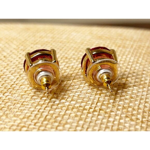 Kate Spade Round Gumdrop Stud Earrings in Dark Pink - Picture 3 of 3